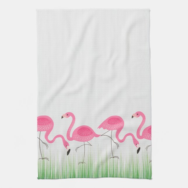 Linge De Cuisine Illustration de Flamants roses roses mignons (Vertical)