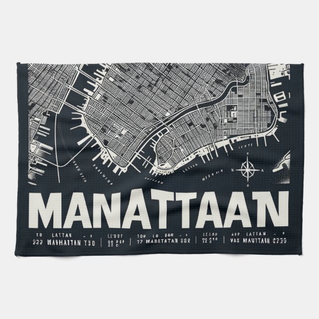 Linge De Cuisine Illustration de la carte de Manhattan (Horizontal)