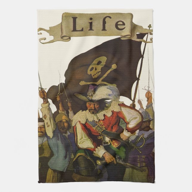 Linge De Cuisine Illustration de la vie vintage des pirates (Vertical)