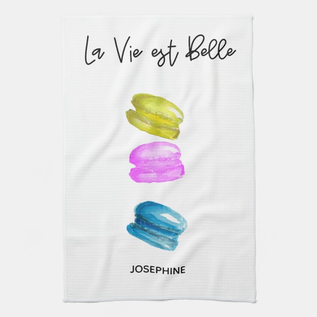 Linge De Cuisine Illustration de Mignons Macarons (Vertical)