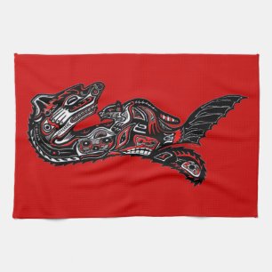 Linge De Cuisine Illustration de Otter d'art natif haïda