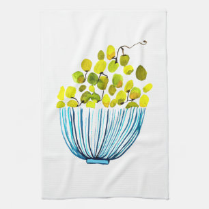 Linge De Cuisine Illustration des fruits de l'aquarelle des raisins