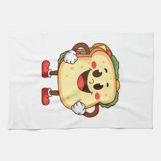 Linge De Cuisine Illustration du caractère amusant du toast de dess