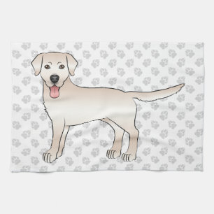 Linge De Cuisine Illustration du chien de dessin de Cream Labrador 