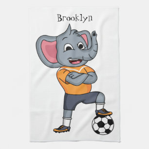 Linge De Cuisine Illustration du joueur de football éléphant