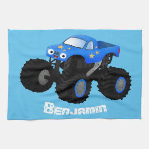 Linge De Cuisine Illustration d'un camion monstre bleu mou
