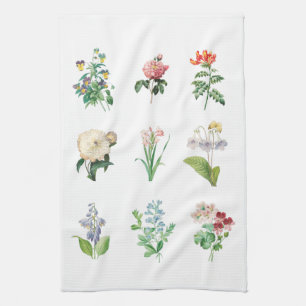 Linge De Cuisine Illustration florale vintage minimaliste Botanique