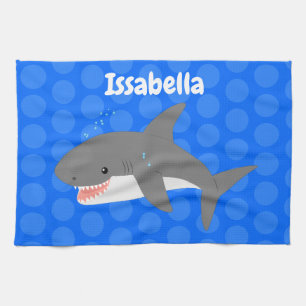 Linge De Cuisine Illustration joyeuse du grand requin blanc