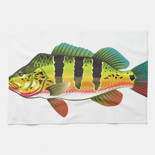 Linge De Cuisine Illustration lumineuse basse de Gamefish d'océan
