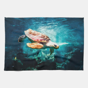 Linge De Cuisine Image sous-marine de bel de mer océan de tortue