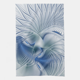 Linge De Cuisine Imaginaire dynamique tons bleus Abstraits Art frac