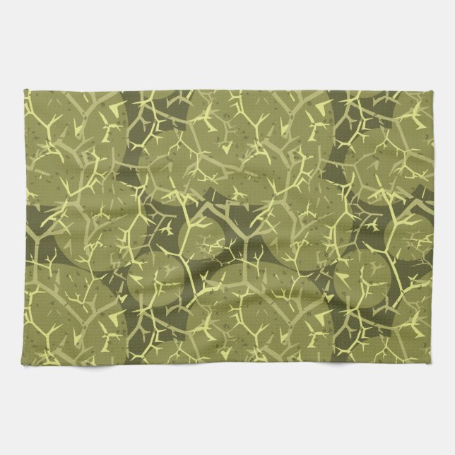 Linge De Cuisine Impression Camouflage vert Cactus (Horizontal)