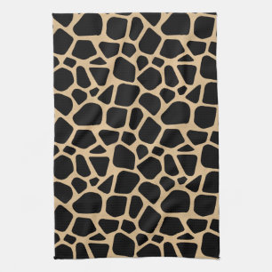 Linge De Cuisine Impression de girafe Brown noire