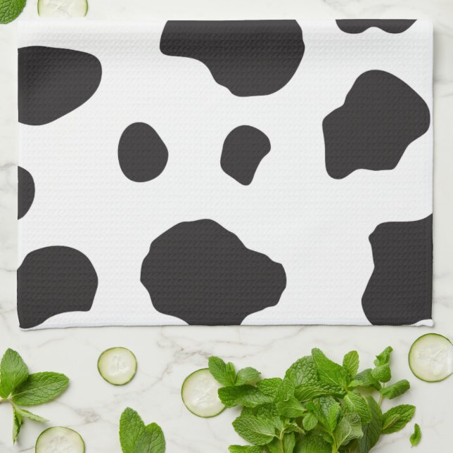 Linge De Cuisine Impression De Vache, Motif De Vache, Spots De Vach (Plié)