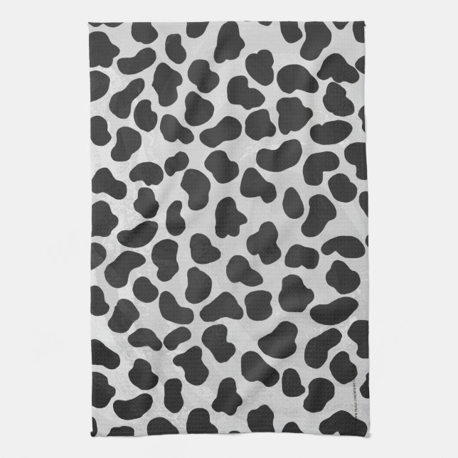 Linge De Cuisine Impression noire et blanche dalmate (Vertical)