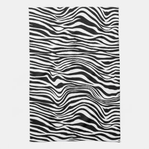 Linge De Cuisine Impression Zèbre noir et blanc