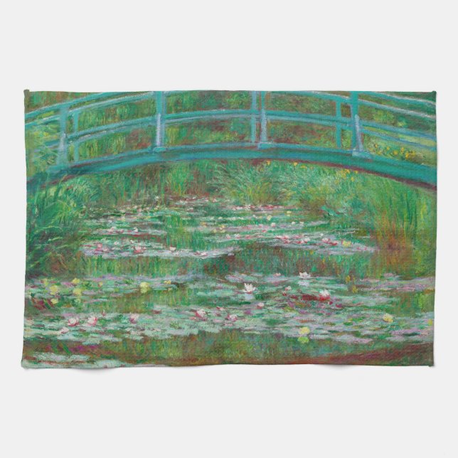 Linge De Cuisine Impressionniste japonais de Footbridge Claude Mone (Horizontal)