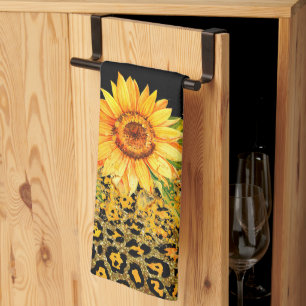 Linge De Cuisine Imprimé animal pailleté et tournesols