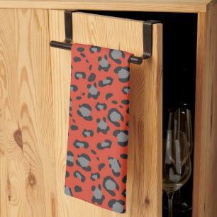 Linge De Cuisine Imprimé animalier léopard rouge audacieux Glam 1
