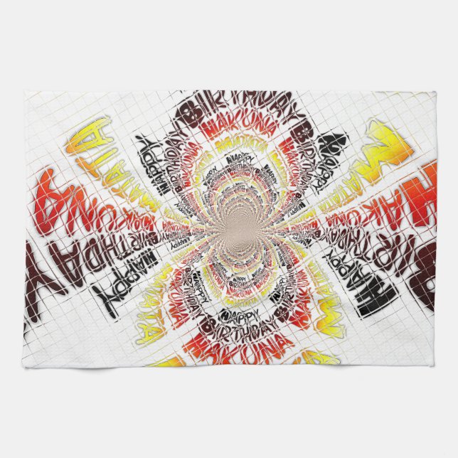 Linge De Cuisine Imprimer Anniversaire Kaleidoscope (Horizontal)