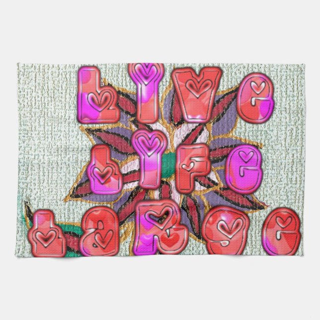 Linge De Cuisine Imprimer l'art "Live Life Large" (Horizontal)