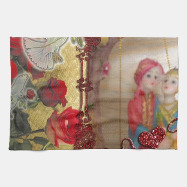 Linge De Cuisine Imprimer mariage Doll Portrait Graphique (Horizontal)