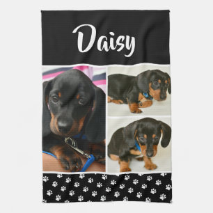 Linge De Cuisine Imprimerie de collection de photos de chiens noirs