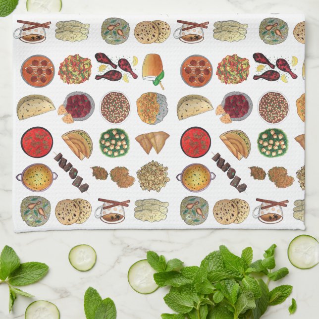 Linge De Cuisine Indian Foods Plats Cuisine indienne Illustration (Plié)