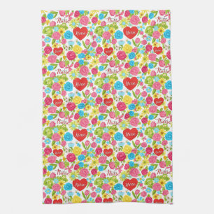 Linge De Cuisine Infirmière Colorée Motif Floral (2)