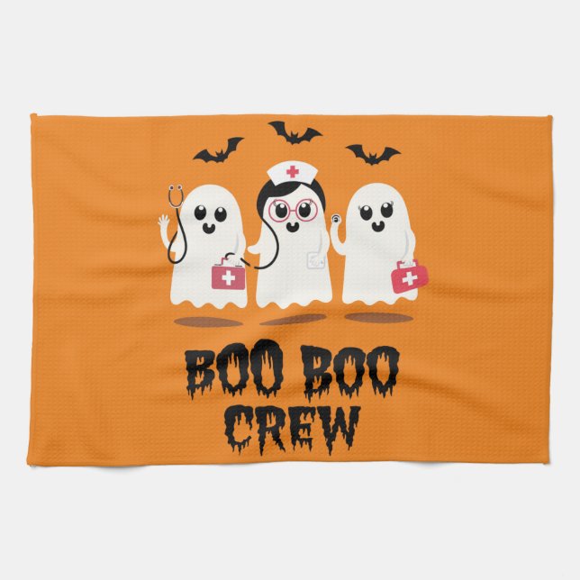 Linge De Cuisine Infirmière d'Halloween Cute Fantôme Infirmière (Horizontal)