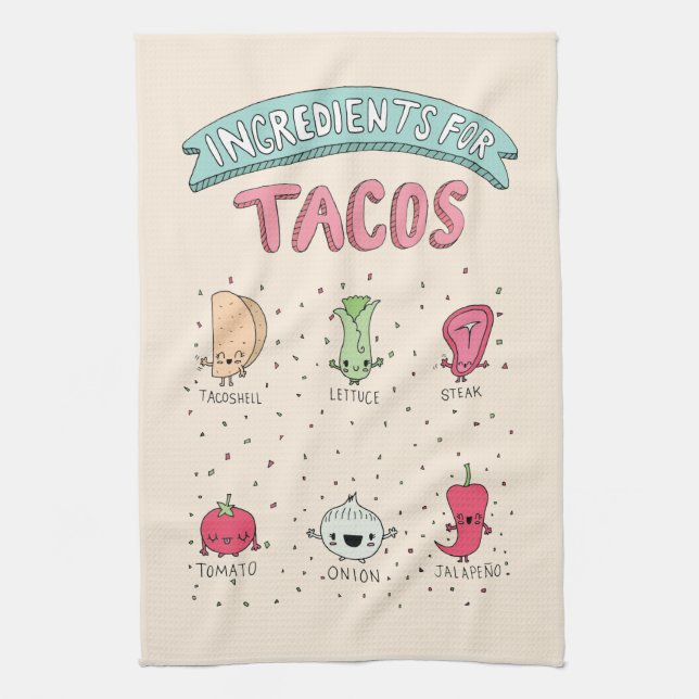 LINGE DE CUISINE INGRÉDIENTS POUR TACOS (Vertical)