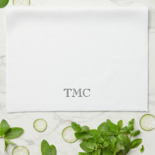 Linge De Cuisine Initiales Monogrammes Classiques Noir Blanc intemp