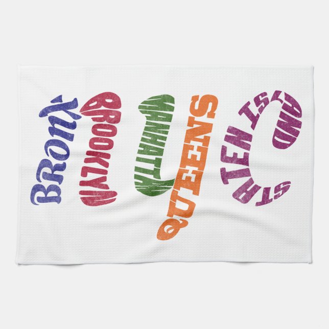 Linge De Cuisine Initiales typographiques de New York City (Horizontal)
