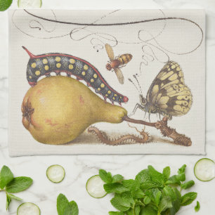 Linge De Cuisine Insectes de jardin, mouche, chenille, poire, mille
