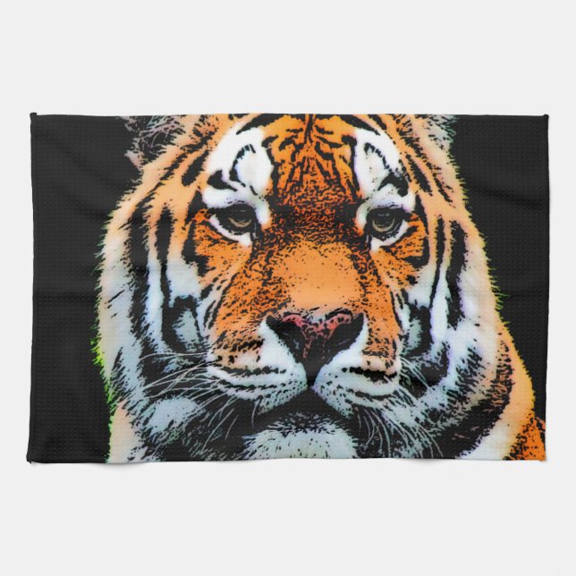 Linge De Cuisine Inspiration des yeux de tigre (Horizontal)
