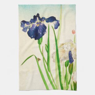 Linge De Cuisine Iris bleu - copie japonaise d'aquarelle