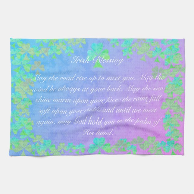Linge De Cuisine Irish Blessing "Que la route se lève pour vous ren (Horizontal)
