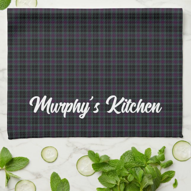 Linge De Cuisine Irish County Carlow Tartan Personnalisé (Plié)