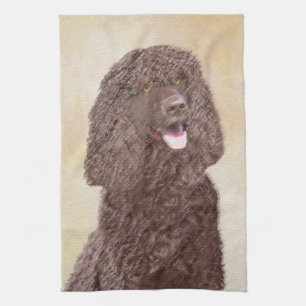 Linge De Cuisine Irish Water Spaniel Peinture - Original Dog Art