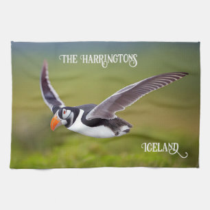 Linge De Cuisine Islande Puffin Nom personnalisé