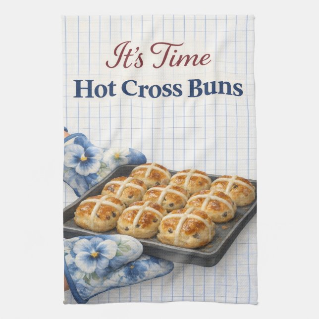 Linge De Cuisine It’s Time – Hot Cross Buns Easter Towel (Vertical)