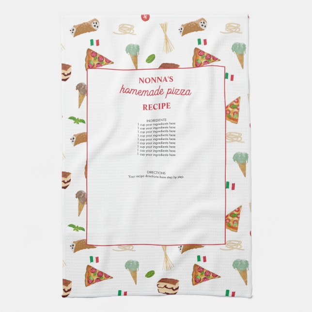 Linge De Cuisine Italian Food Pizza Pasta Tiramisu Nonna Recipes (Vertical)
