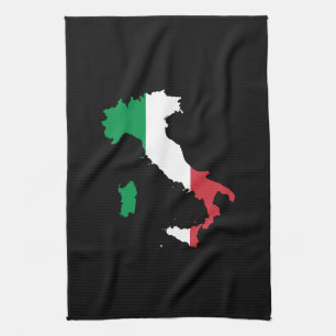 Linge De Cuisine Italie en couleurs du drapeau