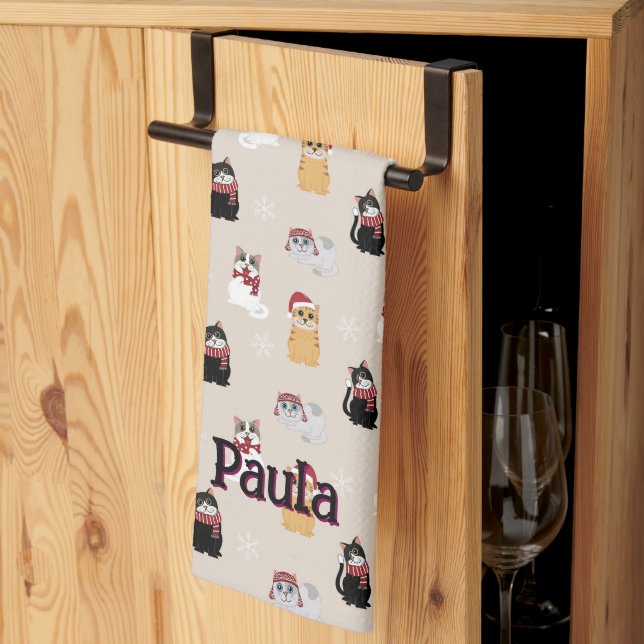 Linge De Cuisine J'adore mes chats (Pliage en tiers)