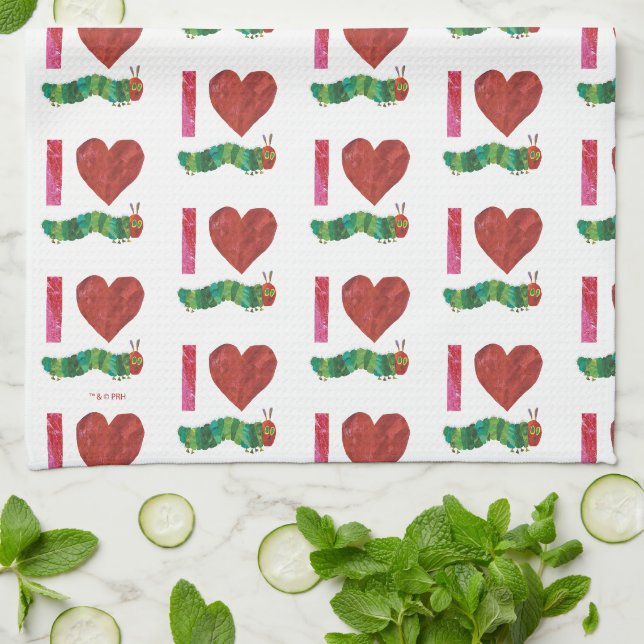Linge De Cuisine J'Aime La Caterpillar Très Affamée (Plié)