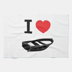 Linge De Cuisine J'aime le coeur mon aviron/bateau de rangée