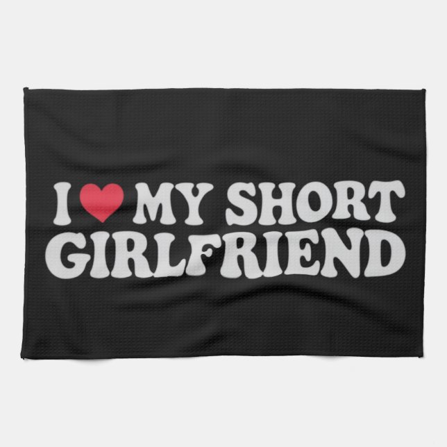 Linge De Cuisine J'aime ma petite GF fille garçon Couple Valentines (Horizontal)