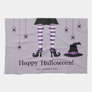 Linge De Cuisine Jambes De Sorcière Violette Avec Un Casquette Et A