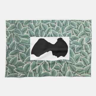 Linge De Cuisine Jane Austen Silhouette on Leaf Wallpaper