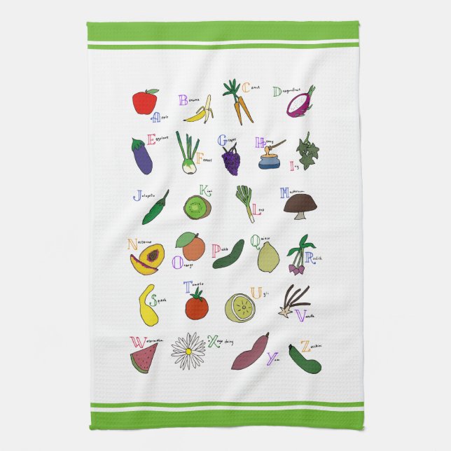 Linge De Cuisine Jardin Alphabet (Vertical)